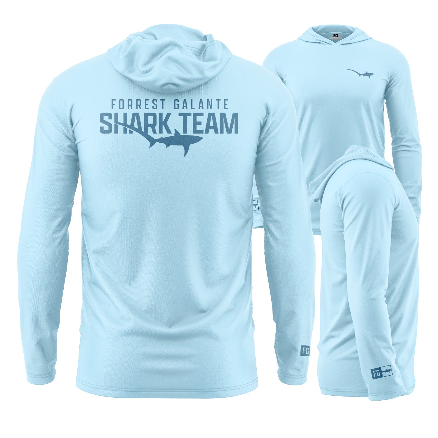 Youth Shark Team Hooded UPF Shirt