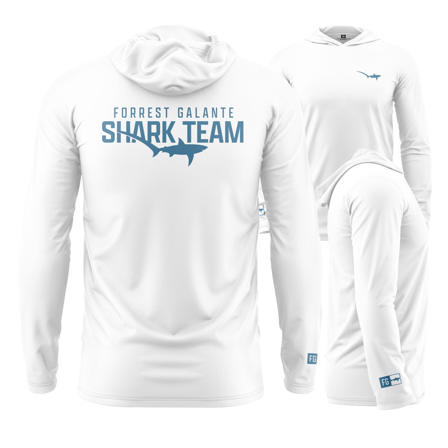 Youth Shark Team Hooded UPF Shirt